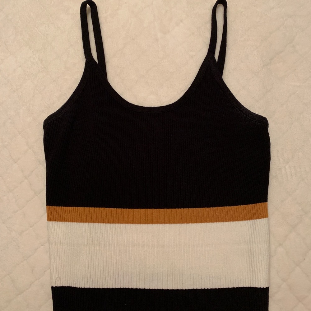 Black, White, & Yellow crop top